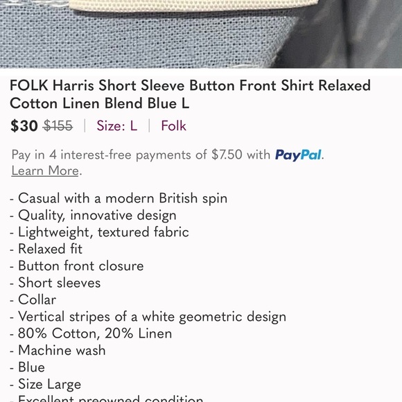Folk harris short sleeve Button Down Shirt - Picture 7 of 7
